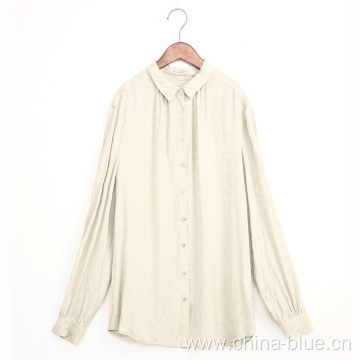 Ladies high quality viscose jacquard blouse